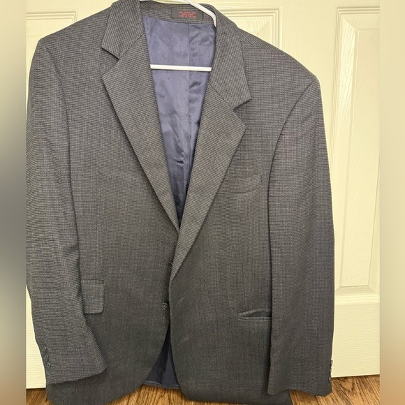 John Weitz Other - John Weitz 100% Wool Blazer‎ Men's 40R Gray Textured Vintage Classic Suit Jacket